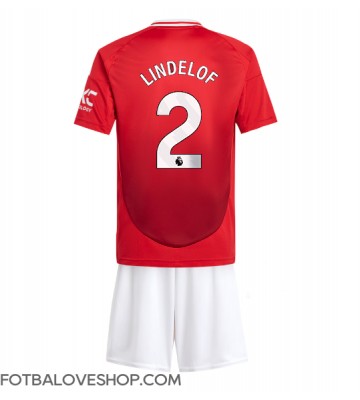 Manchester United Victor Lindelof #2 Dětské Domácí Dres 2024-25 Krátký Rukáv (+ trenýrky)